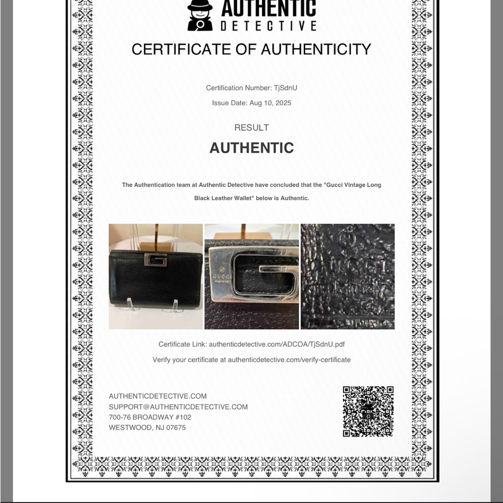 Gucci Black Leather Long Wallet with COA - Picture 4 of 12